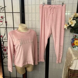 Juicy Couture Sleepwear Wom M 2-Pc Leopard Fleece Sleep/Pajama Pants + Top